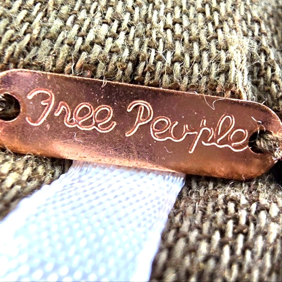 NEW- Free People Green Dark Flutter Sleeve Ruffled Blouse - Picture 4 of 9